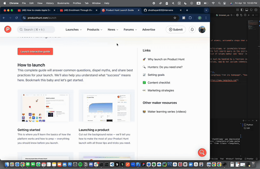 Intervene desktop app interface